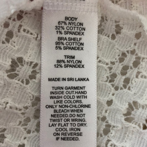 White stretch cami, See-thru bottom, Built-in bra - Picture 6 of 6